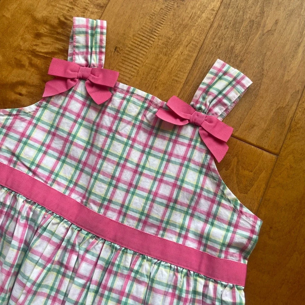 Bundle 2 NWT Gymboree girl dress sundress cotton sz 6 plaid polka empire waist
